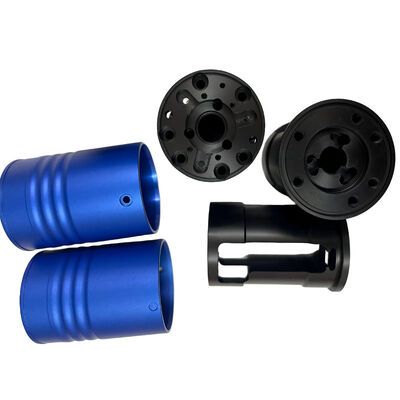 Customized CNC Turning Parts with Blue Surface Treatment Aluminum Precision Machined Components with +/-0.002~0.005mm Tolerance