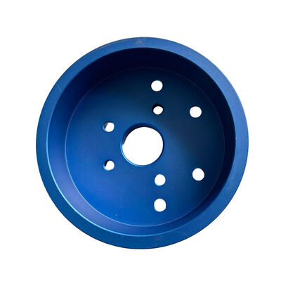 Precision CNC Turning Aluminum Sensor Mount Bracket with Blue Oxidation Surface Finish and ±0.002~0.005mm Tolerance