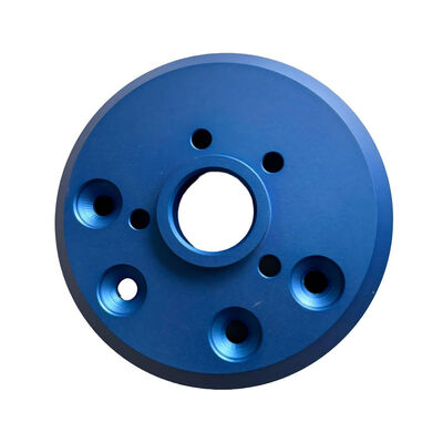 Precision CNC Turning Aluminum Sensor Mount Bracket with Blue Oxidation Surface Finish and ±0.002~0.005mm Tolerance