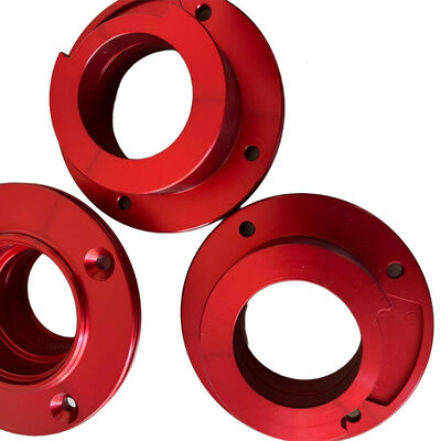 Precision CNC Turning Parts for Aluminum Hydraulic Fittings with ±0.002~0.005mm Tolerance and Red Oxidation Surface Finish ISO9001 Certified
